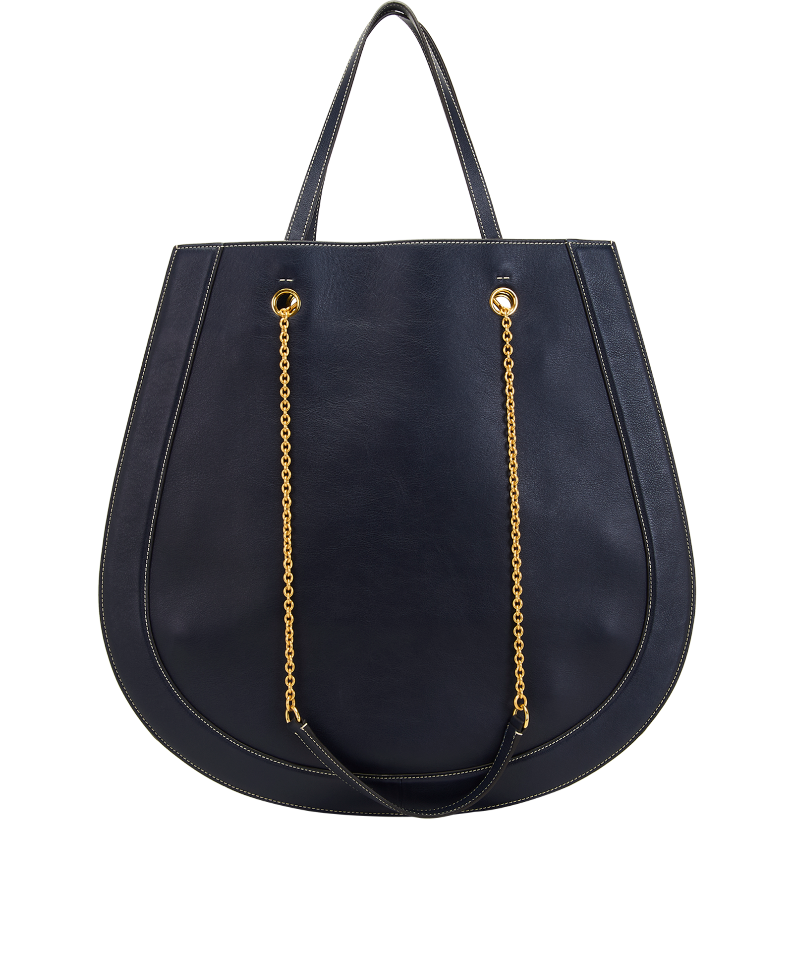 Roundabout Oversize Tote, &pound;320, Handbags, Navy, Leather, Back view